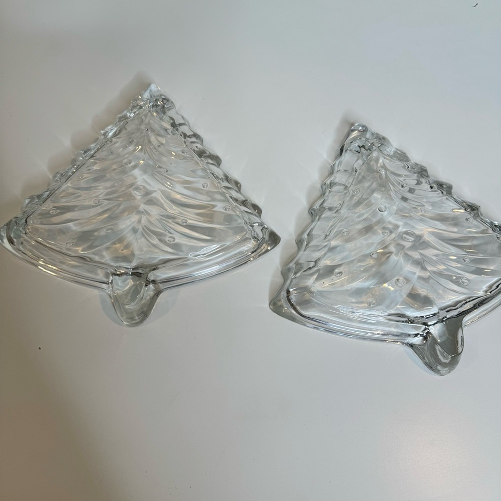 Crystal Christmas Tree Dish set of 2 - Picture 4 of 4